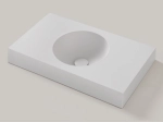 Plan vasque lavabo circulaire ⦰ 30 cm sur mesure Largeur 50 à 201 x P 40 à 51 cm Finition lisse 10 couleurs au choix, Anti bactérien Résine Akrytan® dans la masse Livraison Offerte.